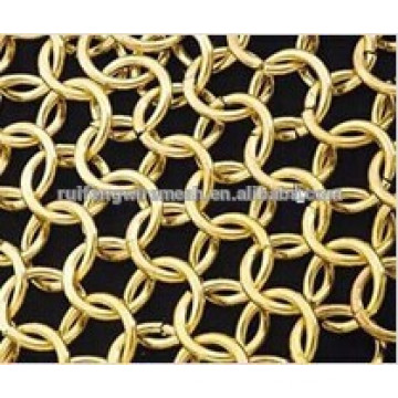 Rideau décoratif en mousse métallique à anneaux en chaîne en acier inoxydable